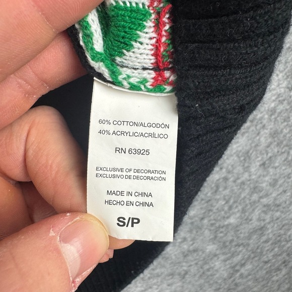 Ugly Christmas Sweater Womens Tree Rex Dinosaur Lights Knit Pullover Size S - Picture 5 of 8